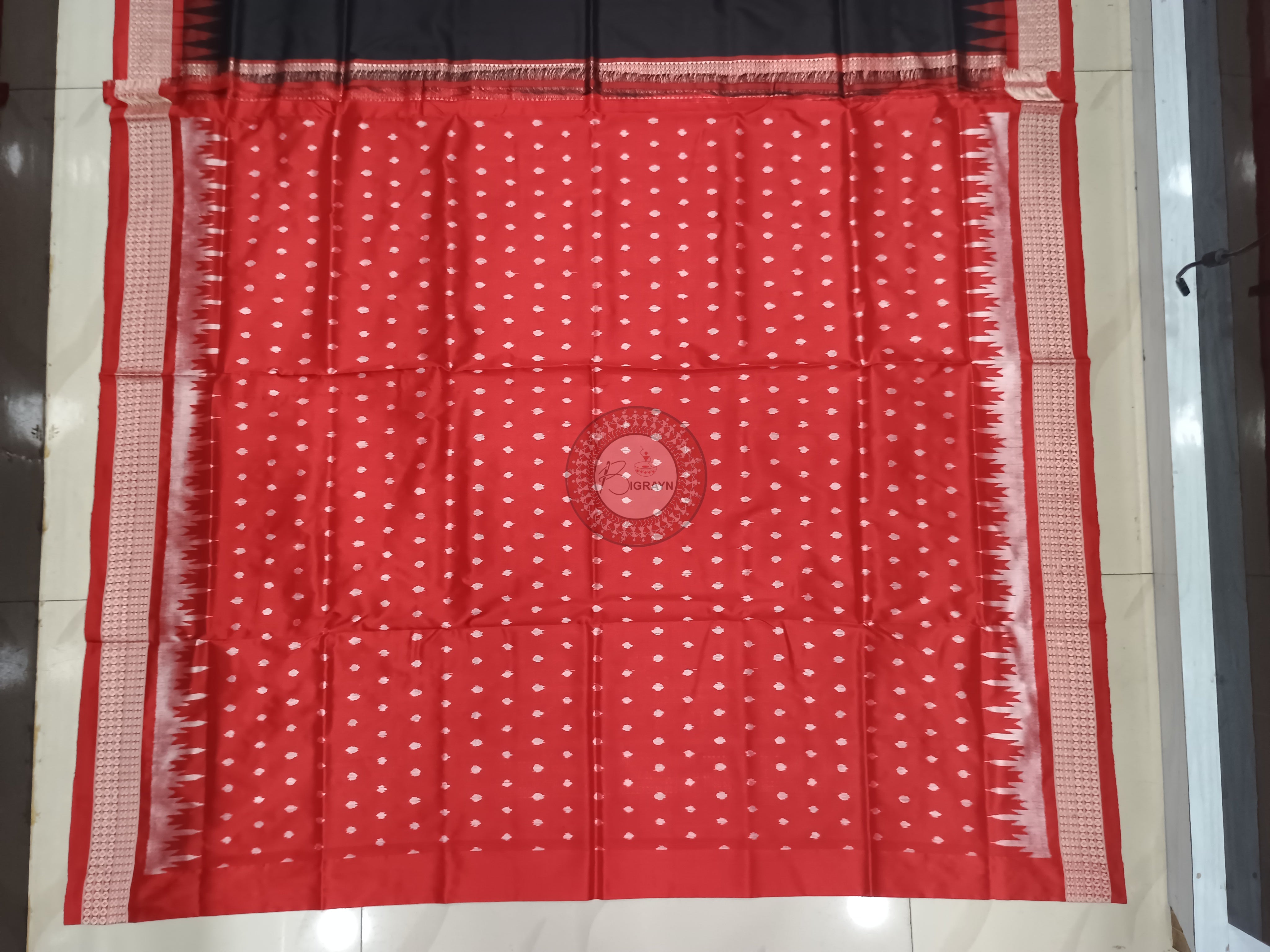 Black Red Nartaki Pallu Exclusive Sambalpuri Silk Saree