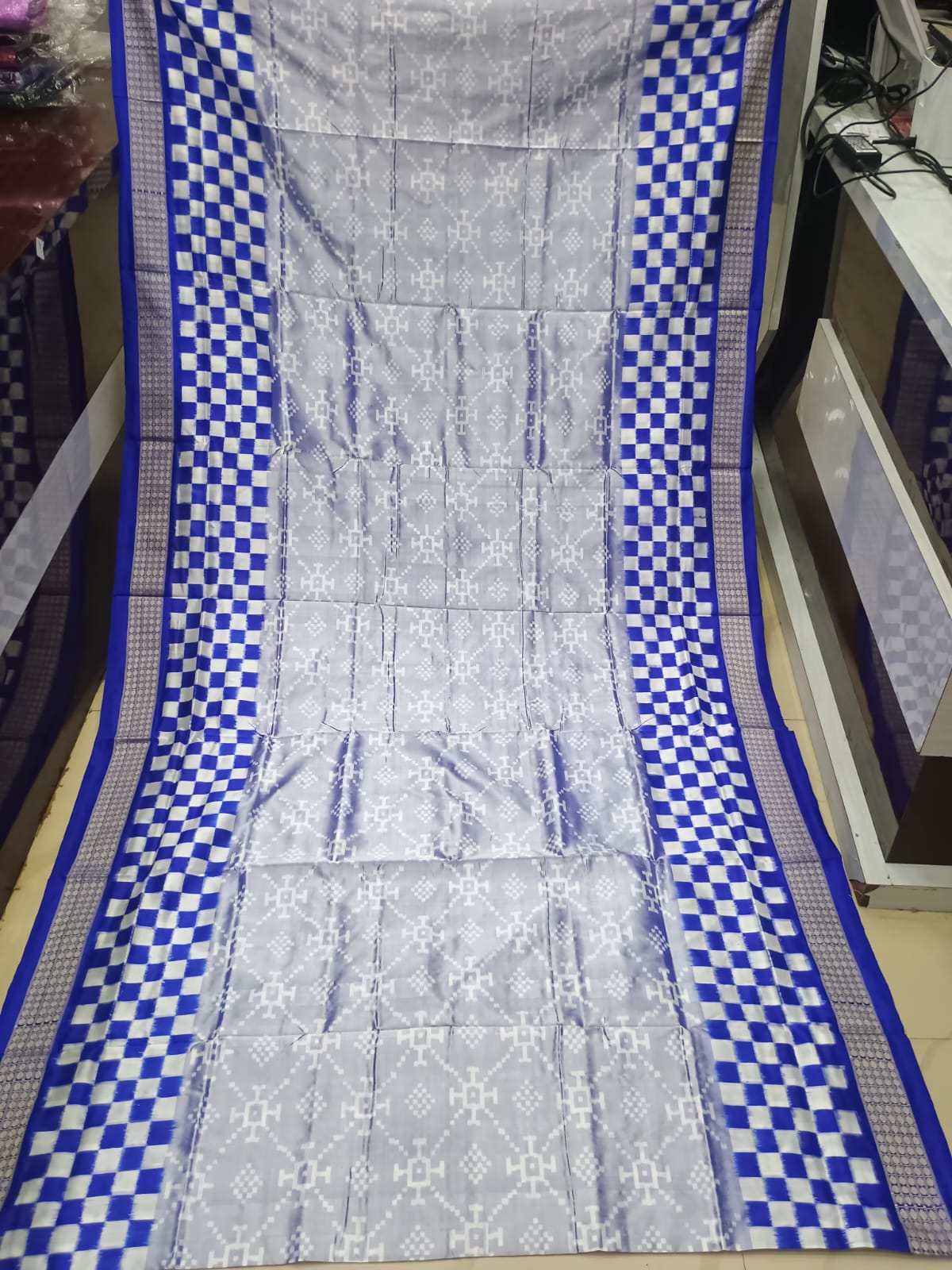 Ink Blue Blue Pasapali Sambalpuri Silk Saree