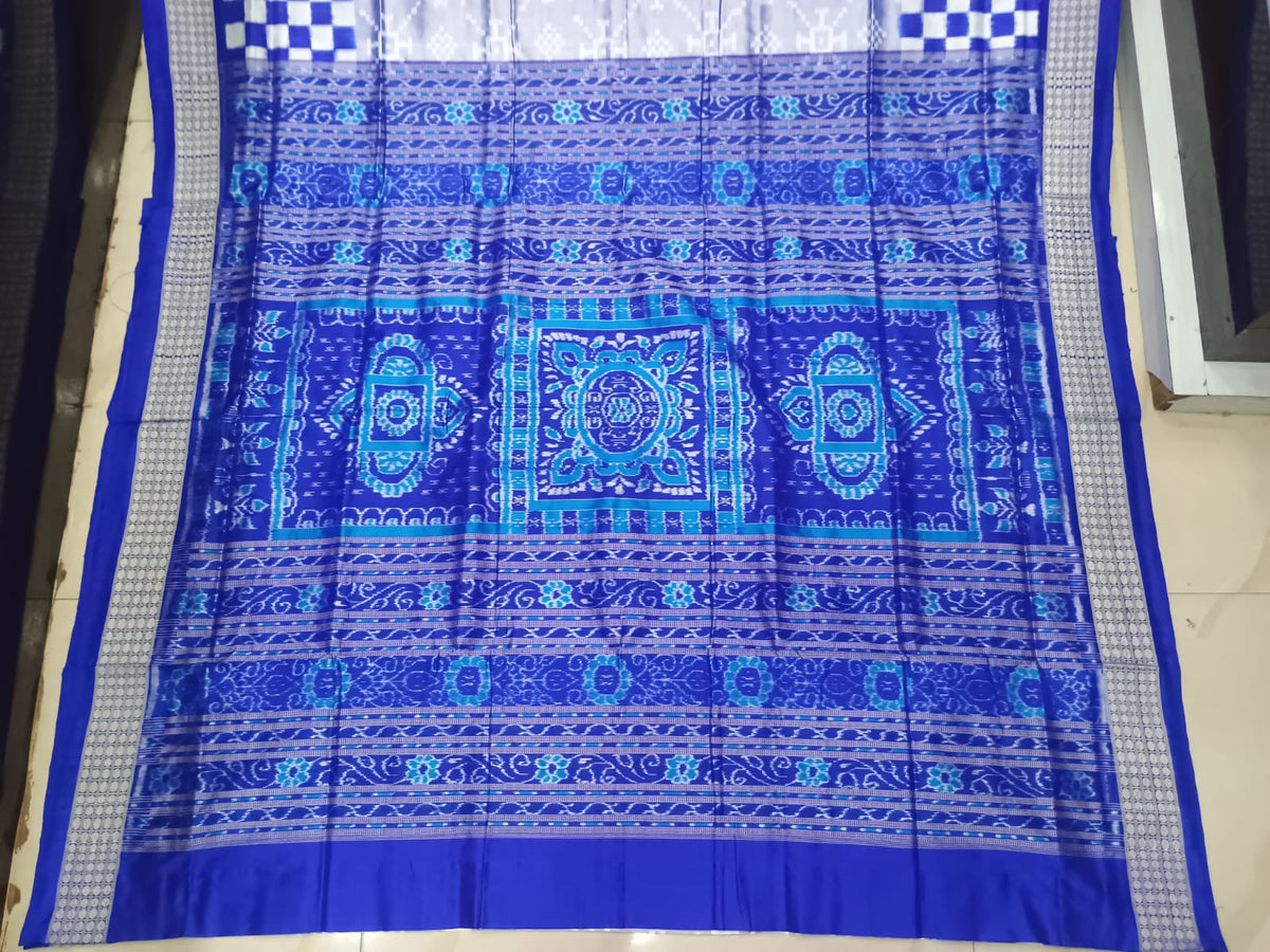 Ink Blue Blue Pasapali Sambalpuri Silk Saree