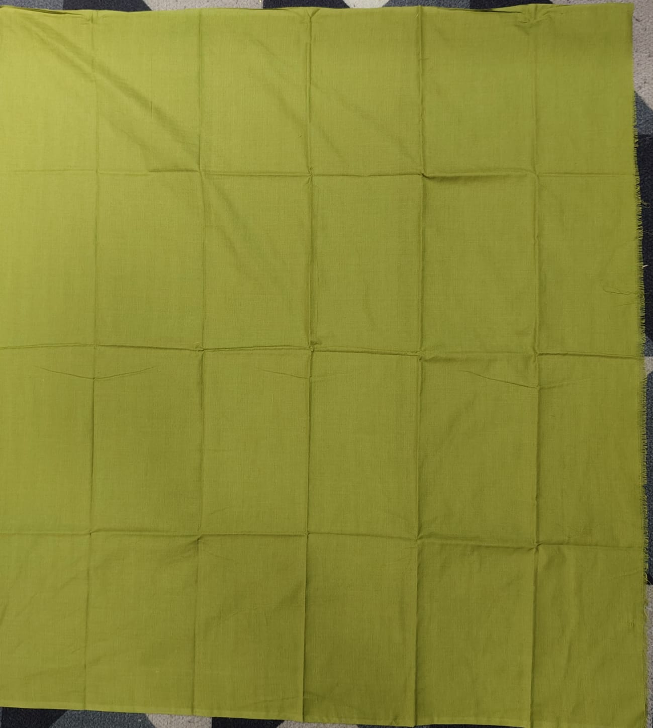 Pink Mehendi Green Doll Design Handwoven Odisha Ikat Unstitched Dress Material Set (Top 2.5m, Dupatt2.5m, Bottom 2m)