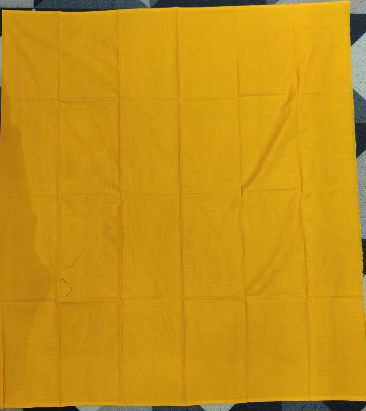 Copper Sulphate Yellow Doll Design Handwoven Odisha Ikat Unstitched Dress Material Set (Top 2.5m, Dupatt2.5m, Bottom 2m)