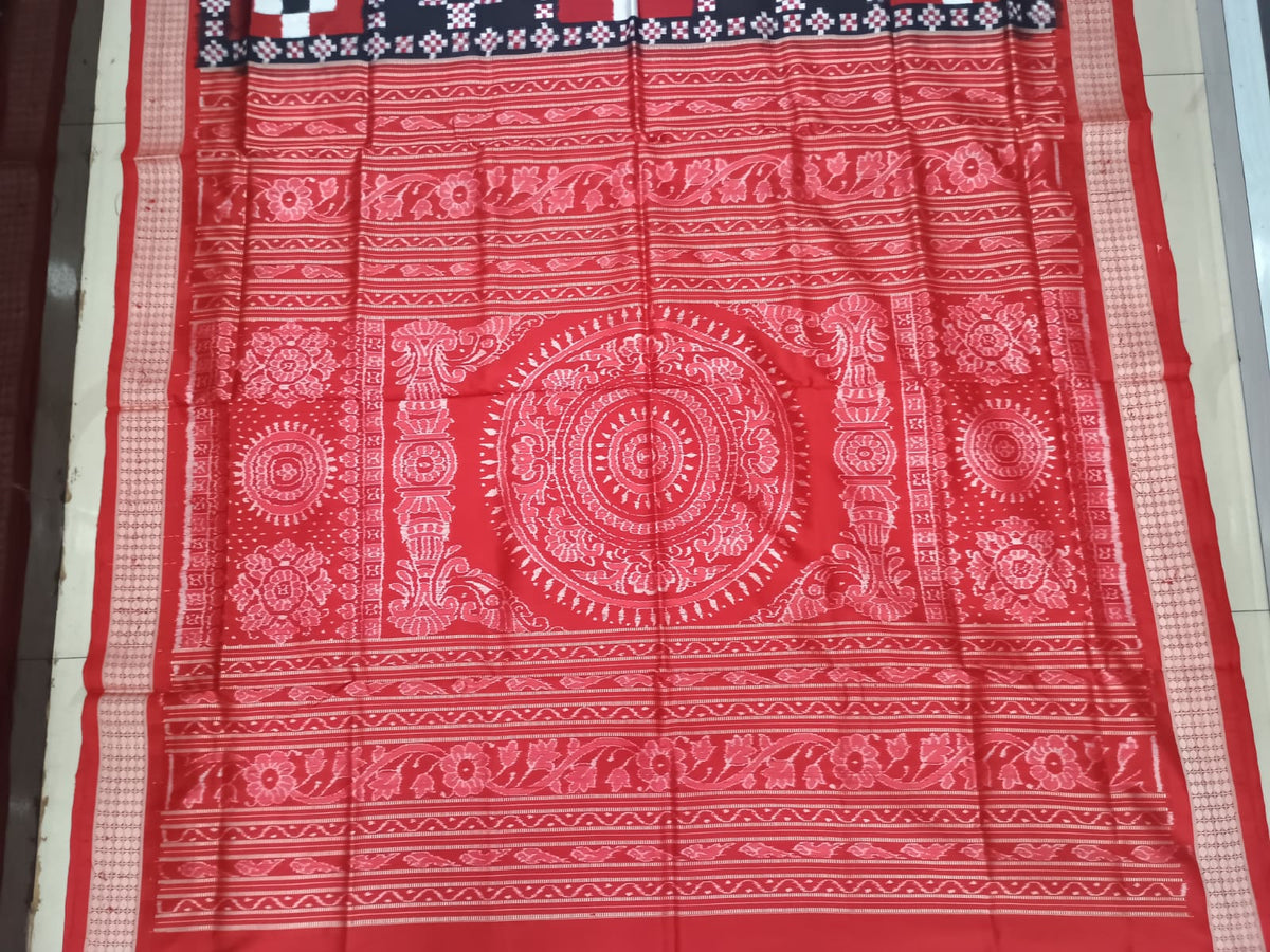 Black Maroon 27 Kothi Pasapali Design Sambalpuri Silk Saree