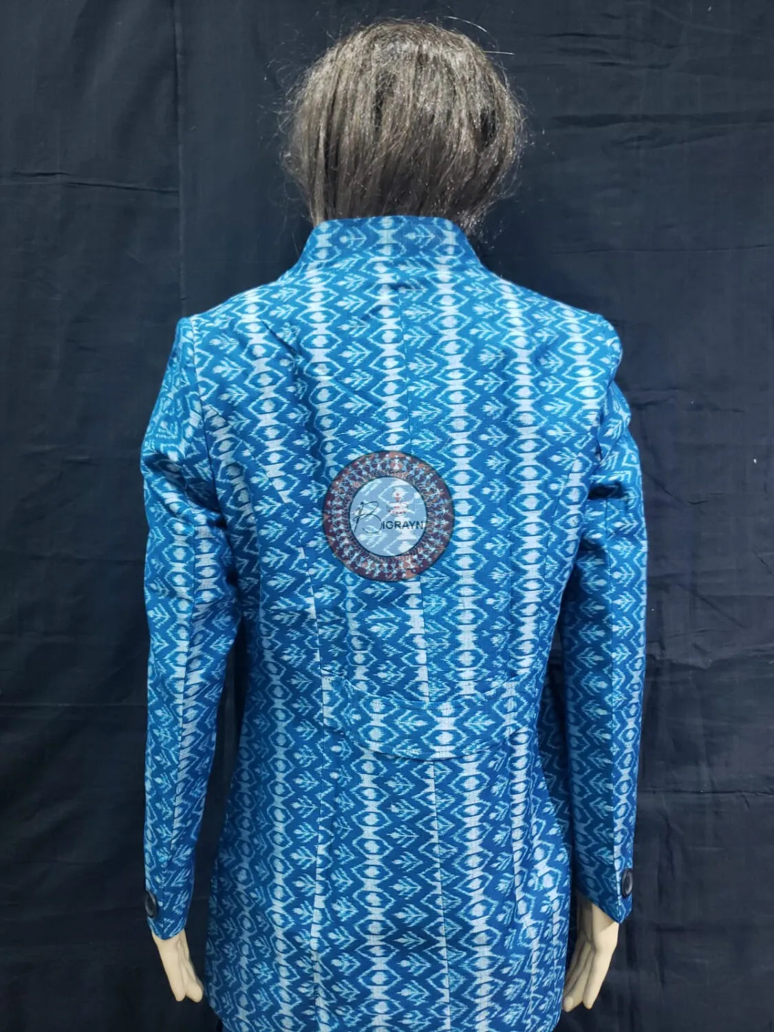 Teal Blue Sambalpuri Bandha Women’s Blazer