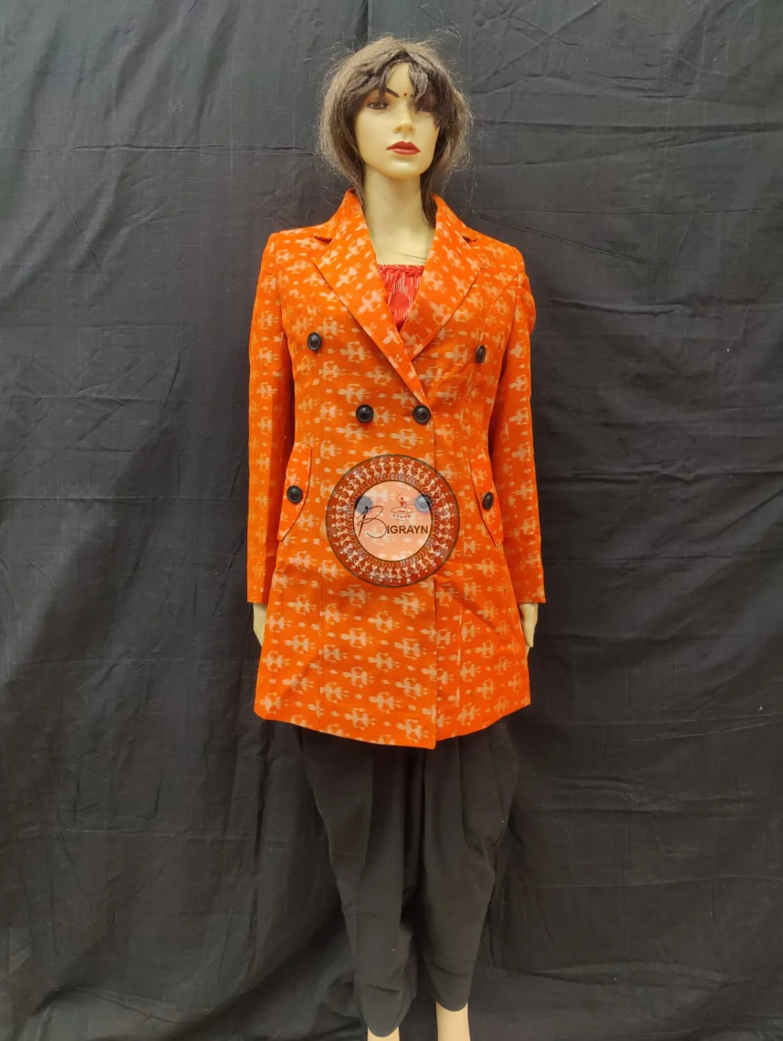 Orange Tribals Bandha Women’s Blazer