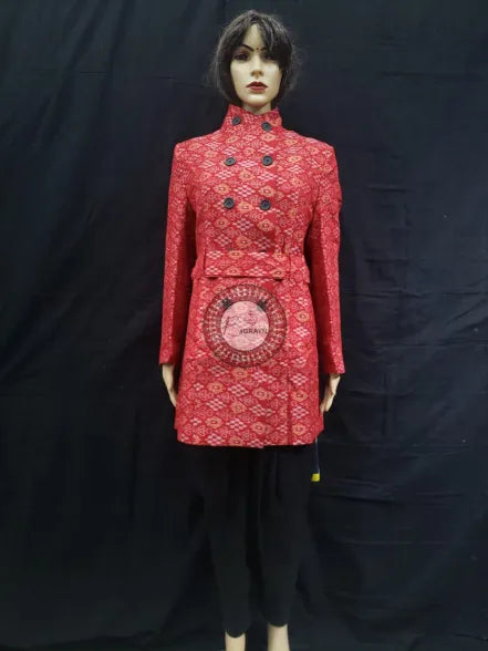 Red  Pasapali Flower Bandha Women’s Blazer