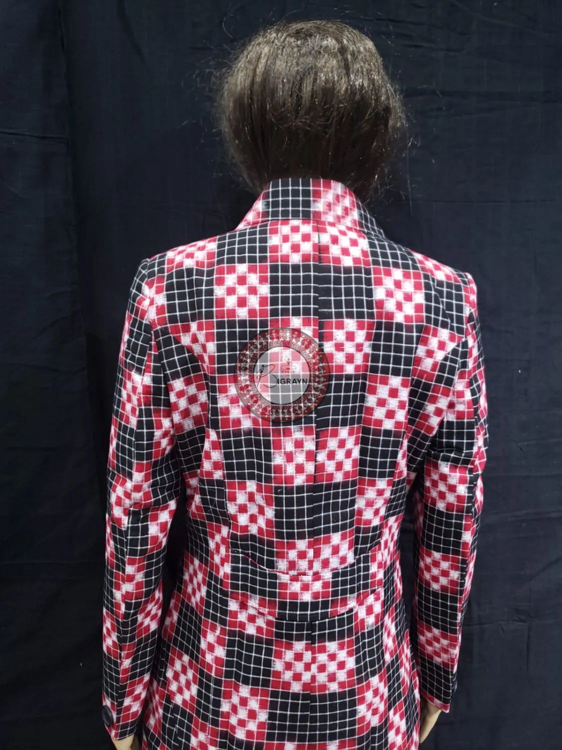 Black Checks Red Pasapali Women’s Blazer