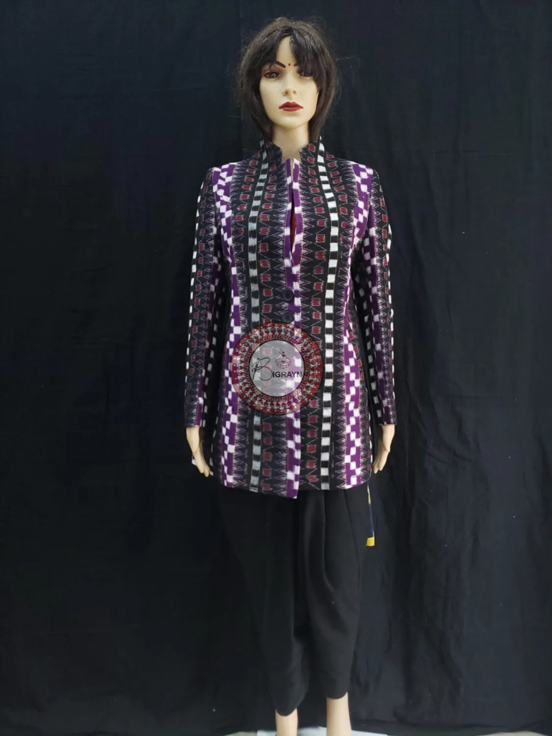 Purple Black Pasapali Bandha Women’s Blazer