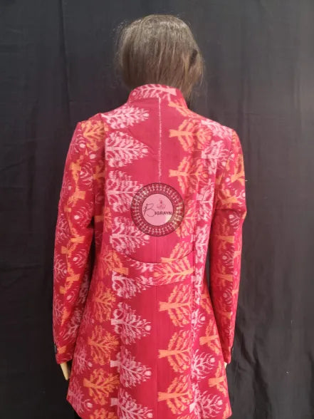 Red Trees Sambalpuri Bandha Women’s Blazer