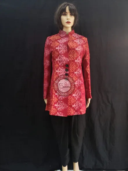 Red Trees Sambalpuri Bandha Women’s Blazer