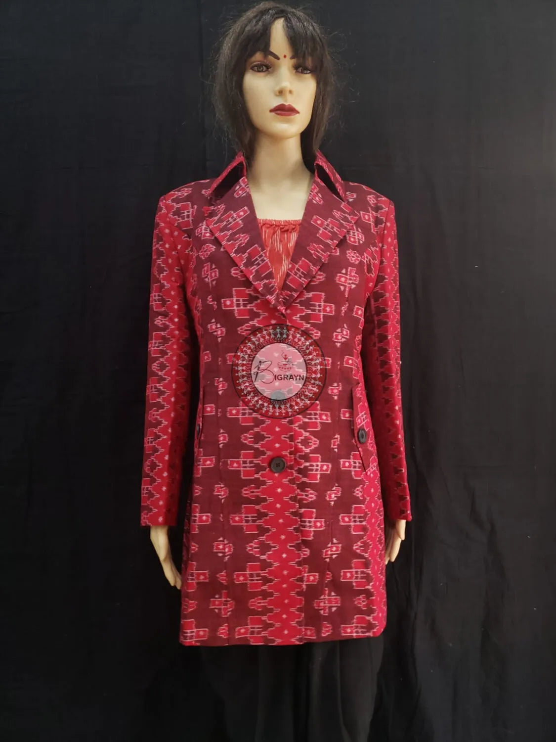Maroon Red Pasapali Bandha Women’s Blazer