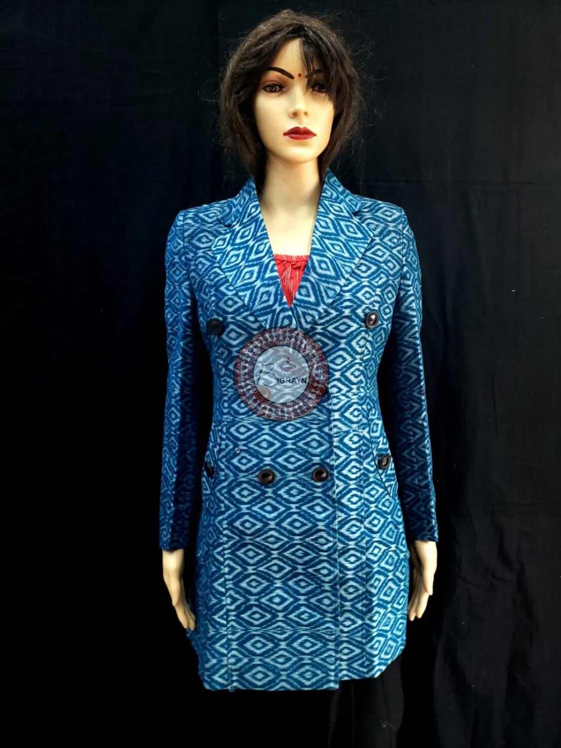 Blue Wavy Eyes Bandha Women’s Blazer