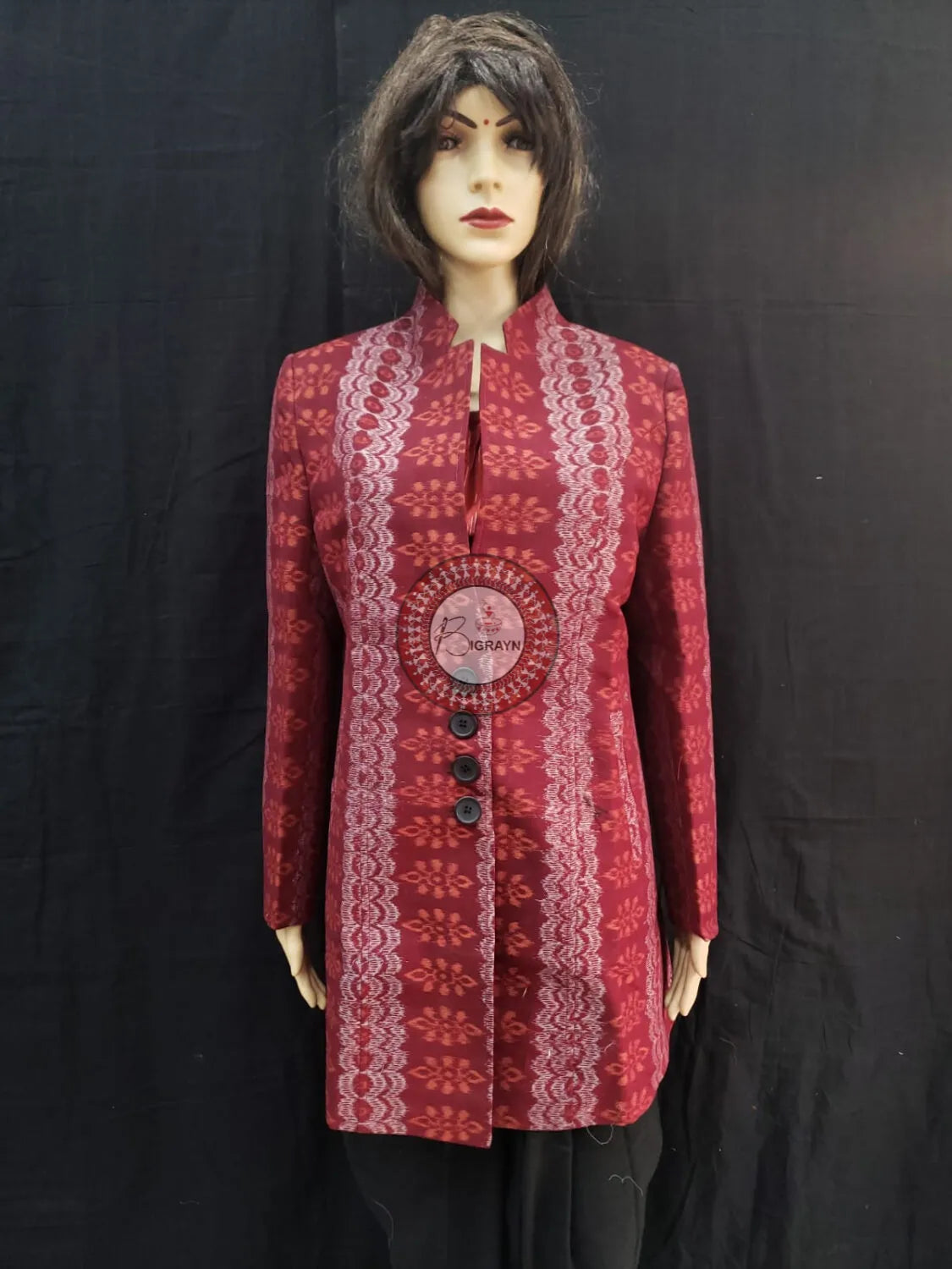 Maroon Flowers Bandha Women’s Blazer