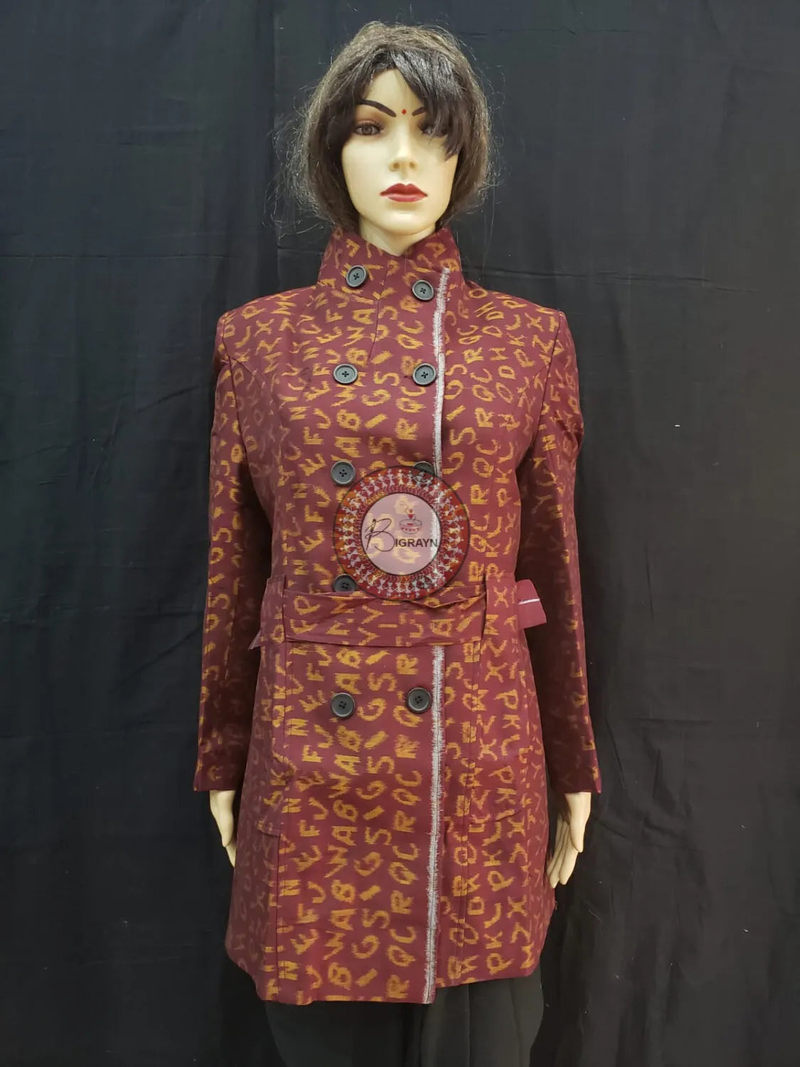 Maroon English Alphabet Women’s Blazer