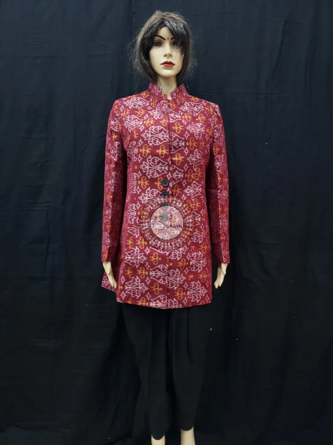 Maroon Tribal Dual Birds Women’s Blazer