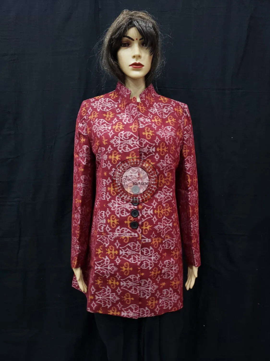 Maroon Tribal Dual Birds Women’s Blazer