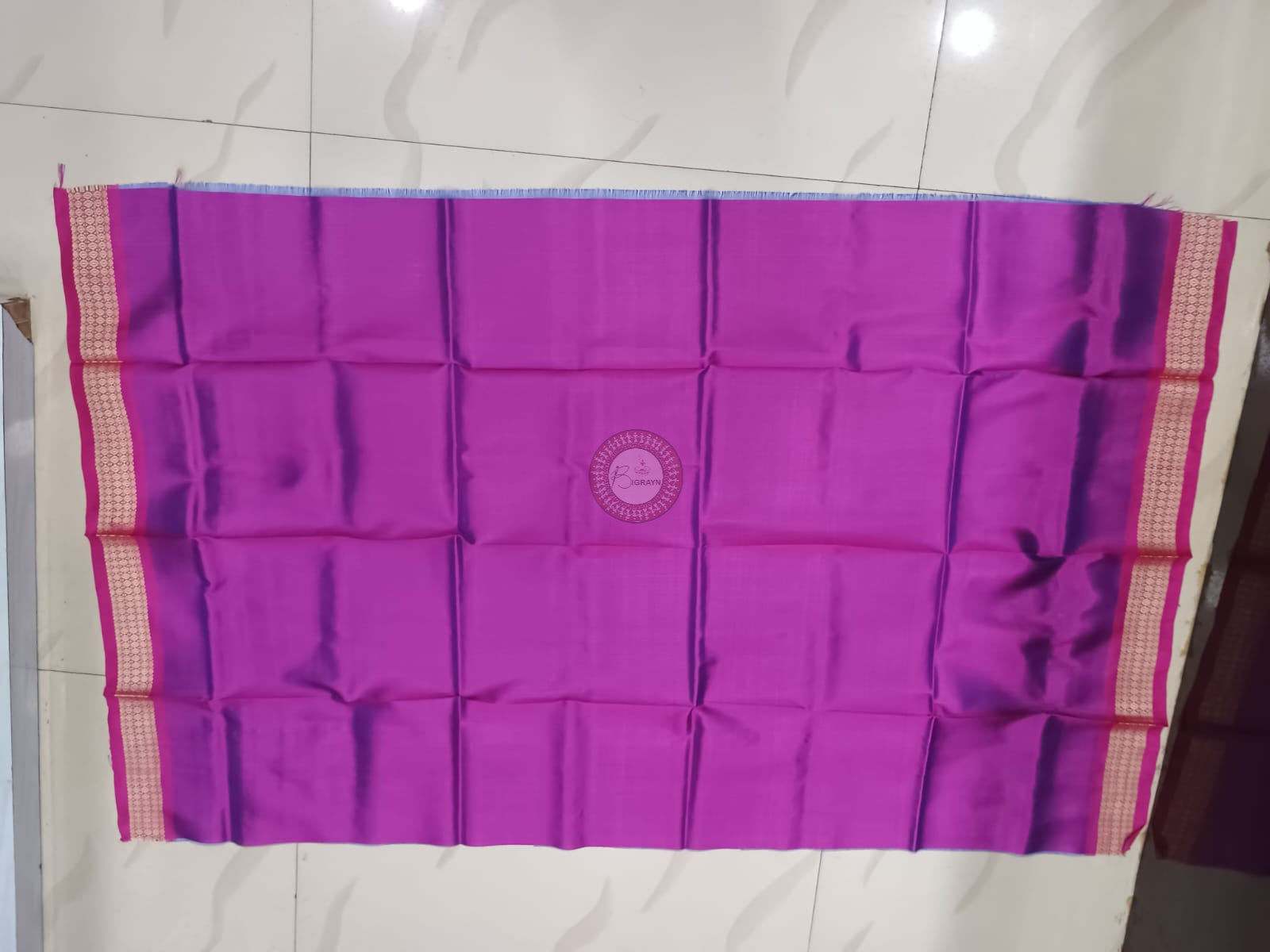 Blue Magenta Triranga Design Khandua Silk Saree