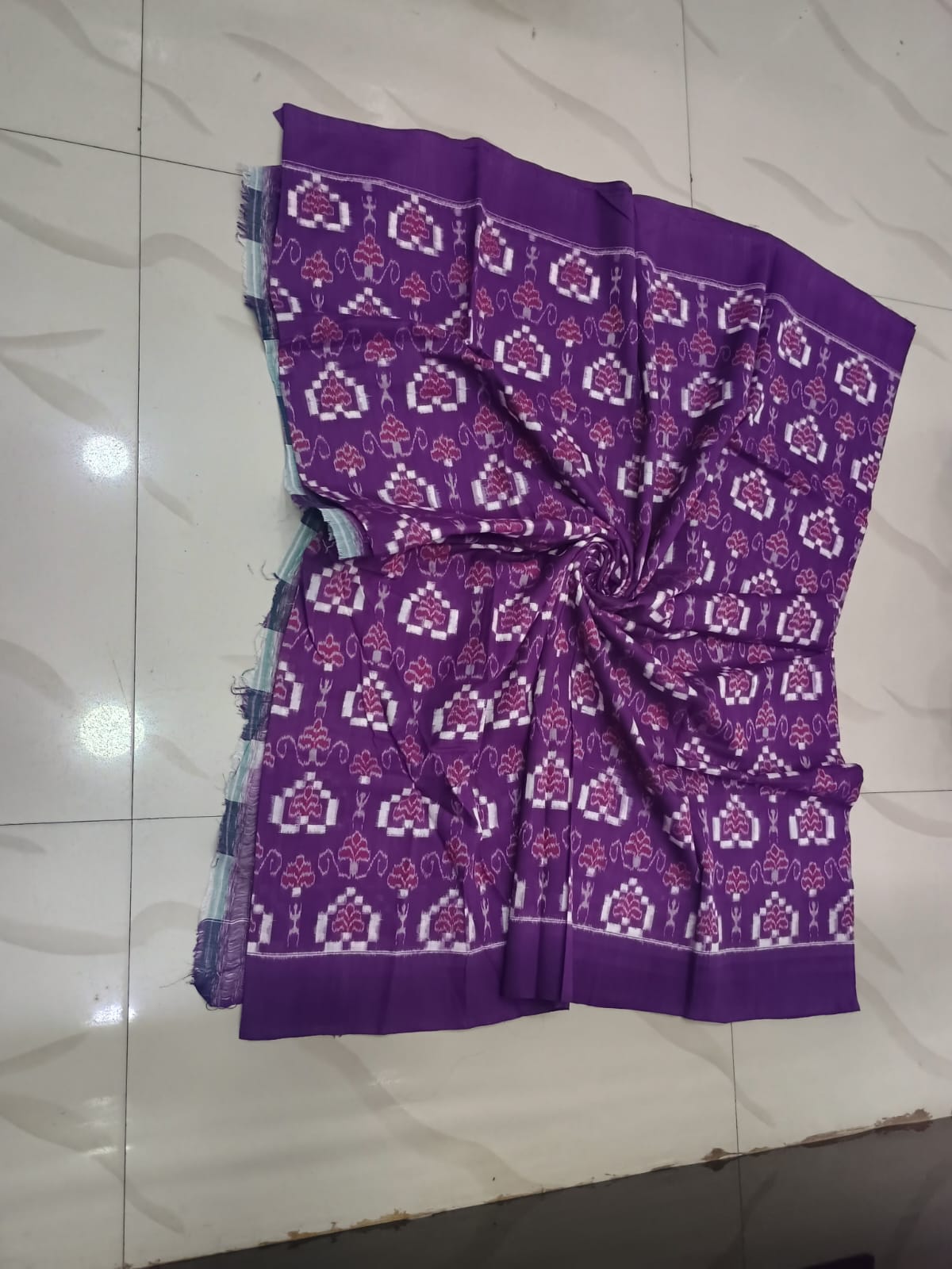 Purple Multi colour Tribal And Pasapali Design Sambalpuri Fabrics