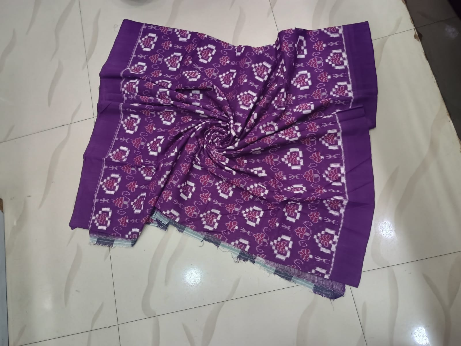 Purple Multi colour Tribal And Pasapali Design Sambalpuri Fabrics