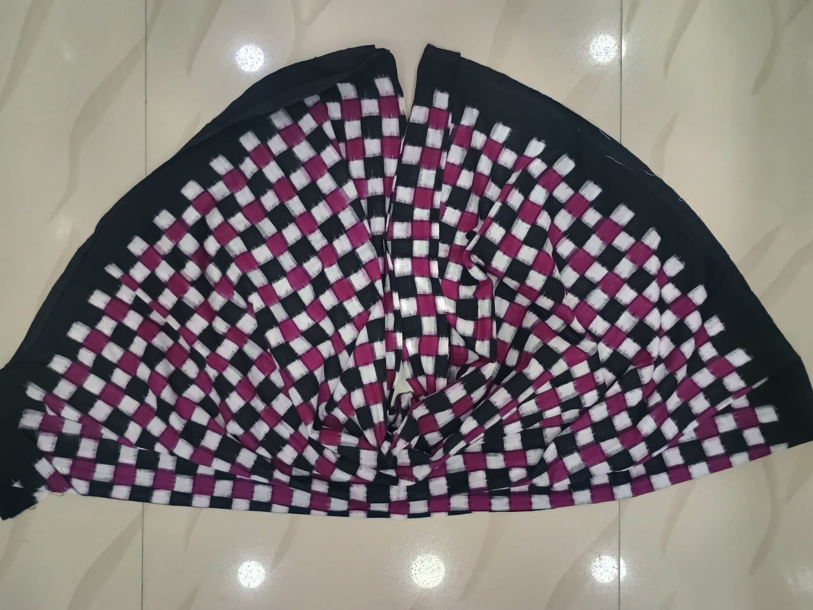 Purple Black White Pasapali Design Sambalpuri Fabrics