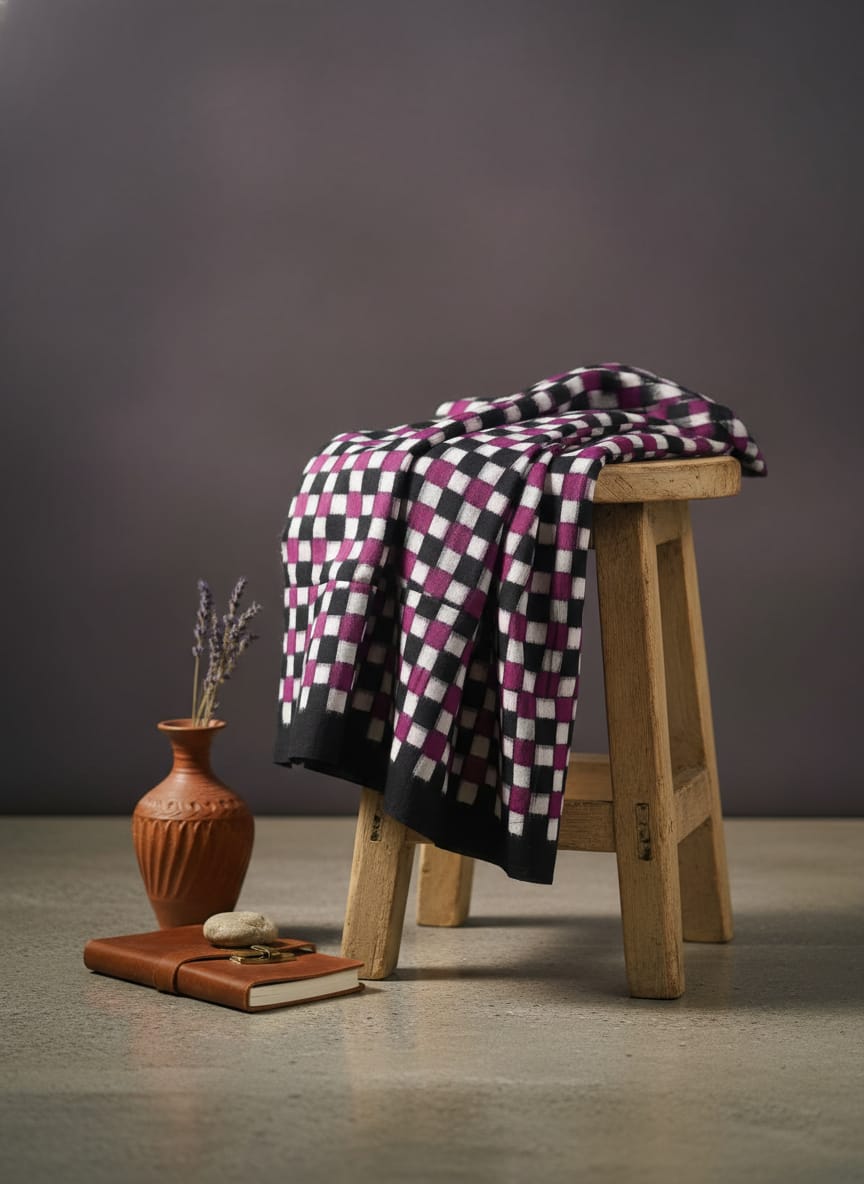 Purple Black White Pasapali Design Sambalpuri Fabrics