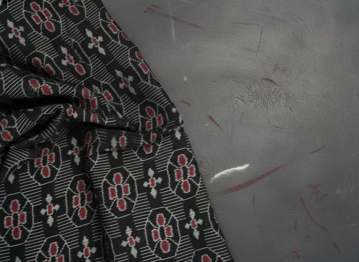 Black Maroon Flower Design Sambalpuri Fabrics