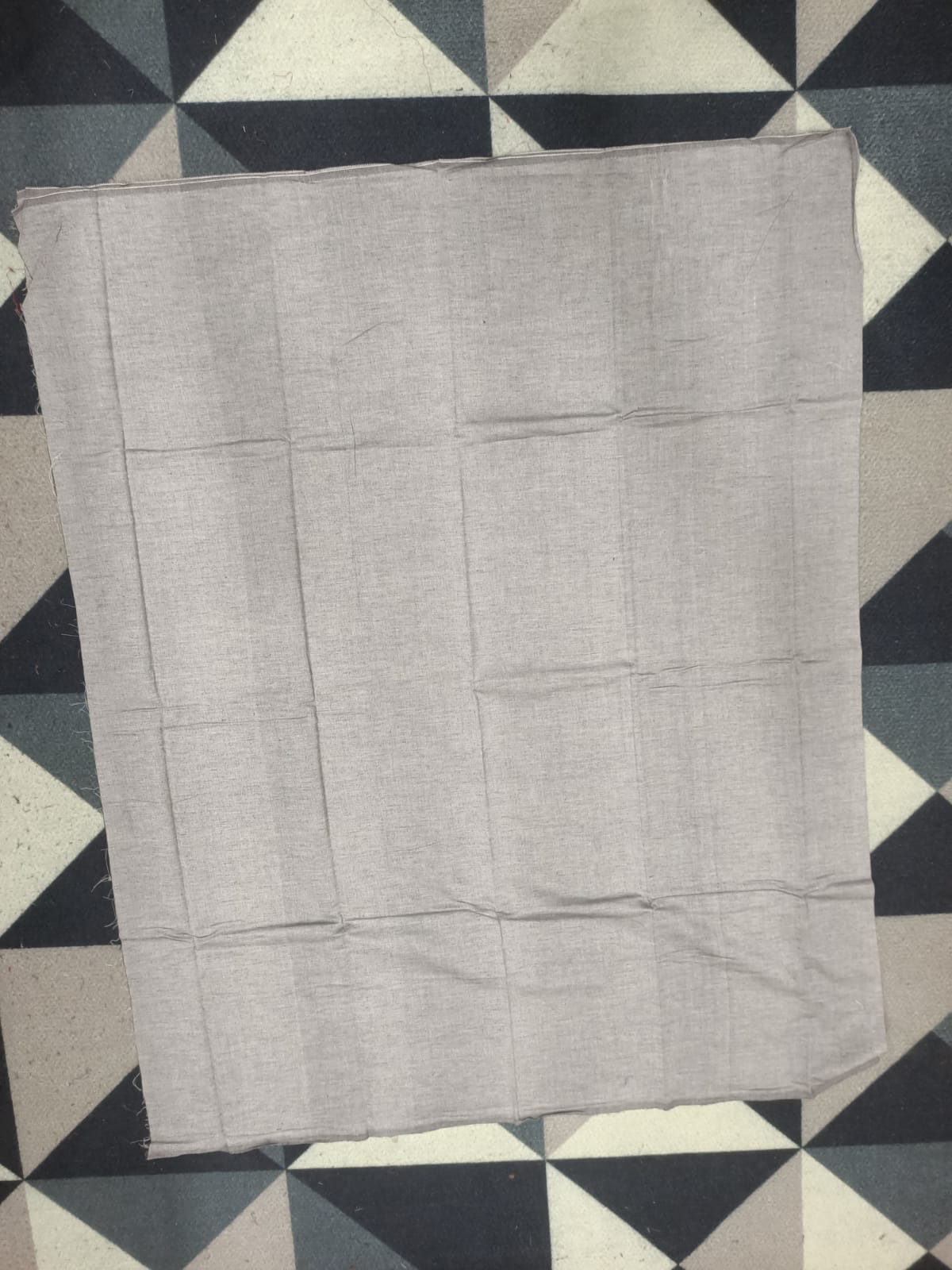 Blue Grey Handwoven Odisha Ikat Unstitched Dress Material Set (Top 2.5m, Bottom 2m, Dupatta 2.5m)