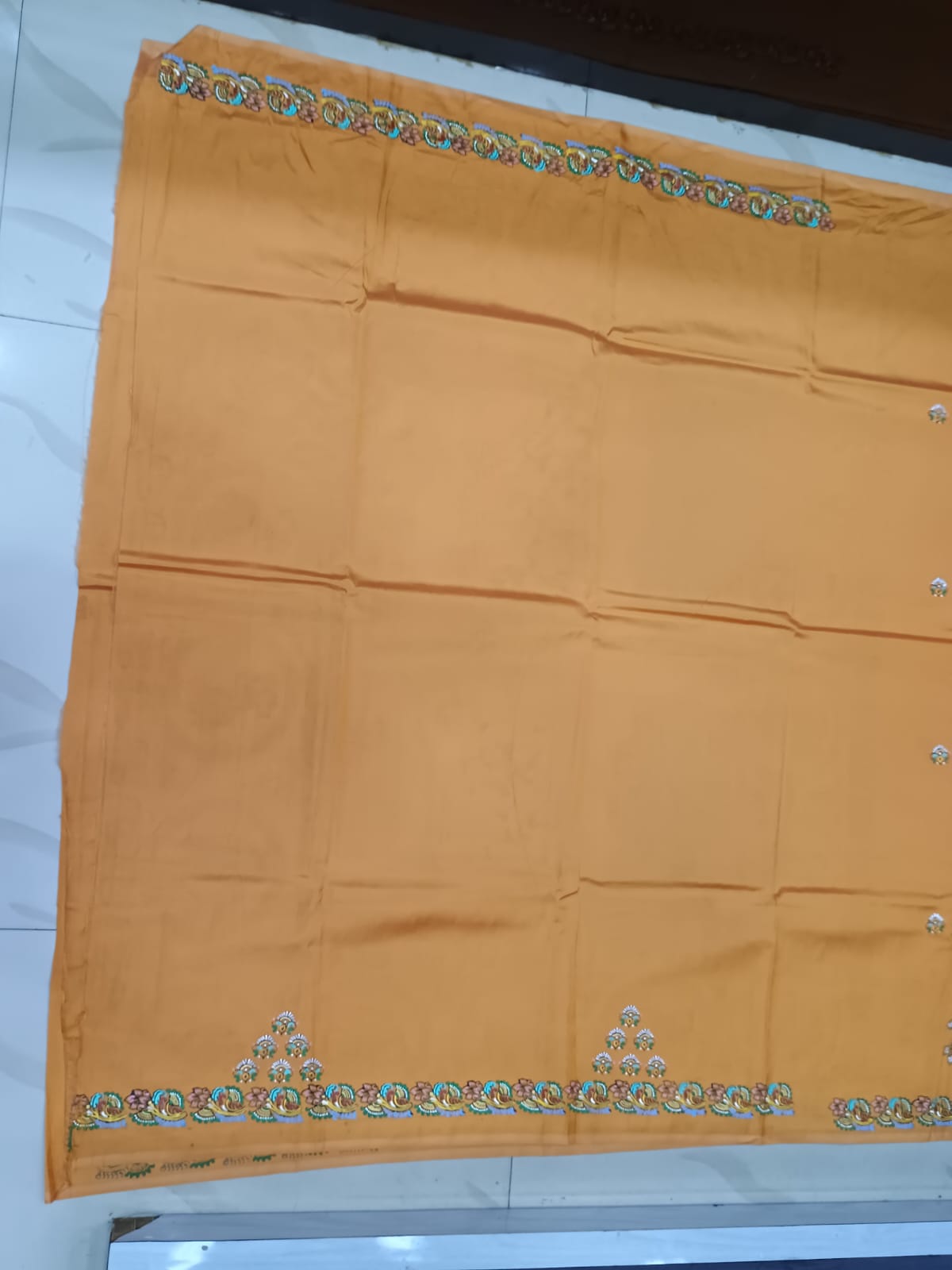 Mustard Raja Doli Theme Pattachitra Khadi Silk Saree