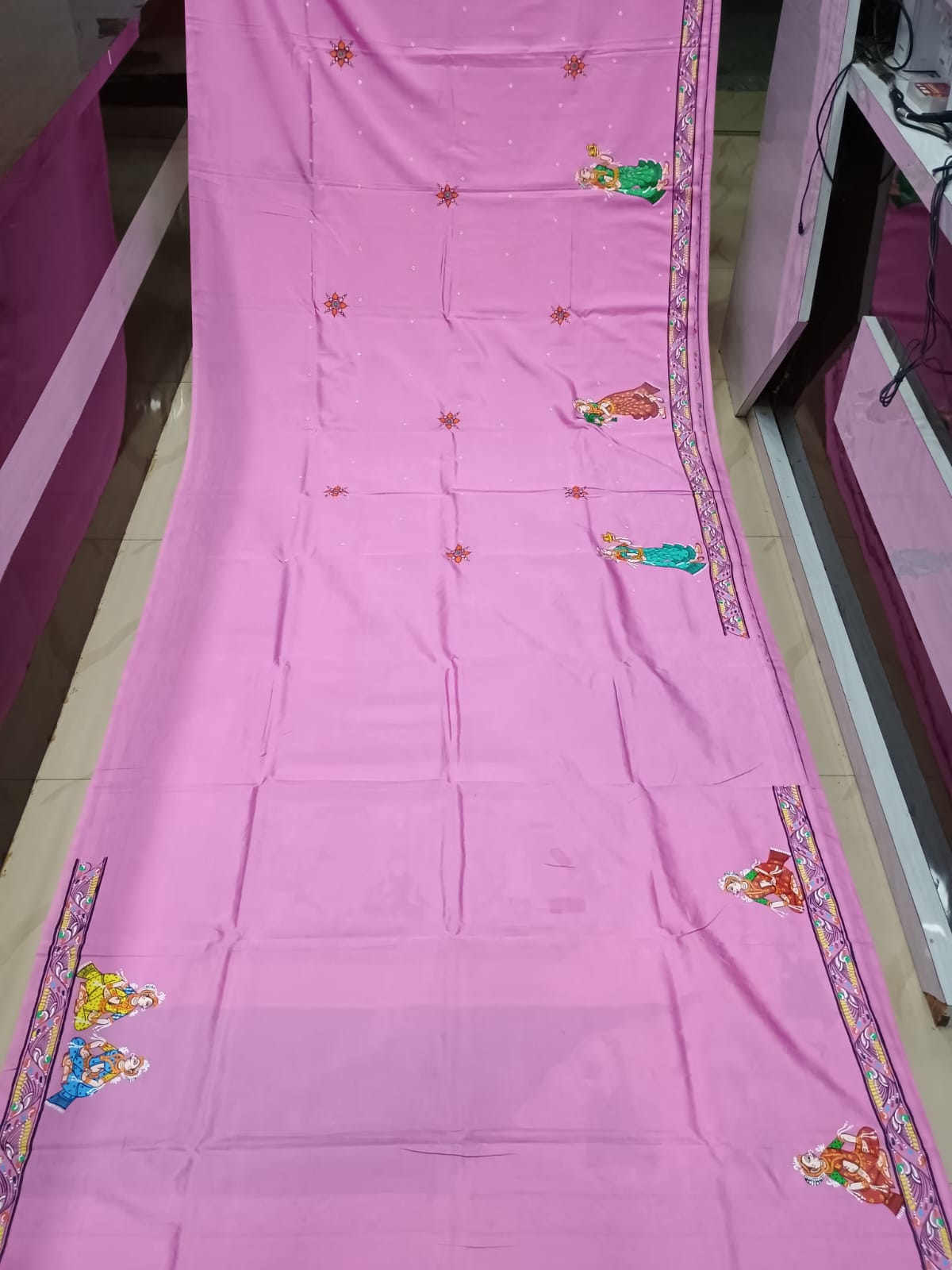 Pink Boita Bandan Theme Pattachitra Khadi Silk Saree