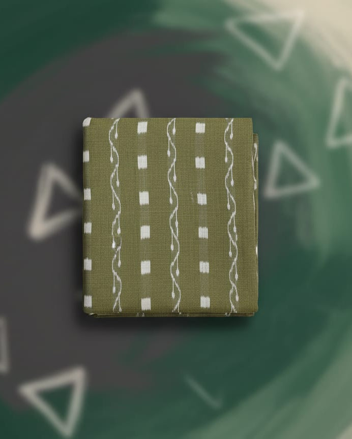 Mehendi Green Lata Design Ikat Nuapatna Fabrics