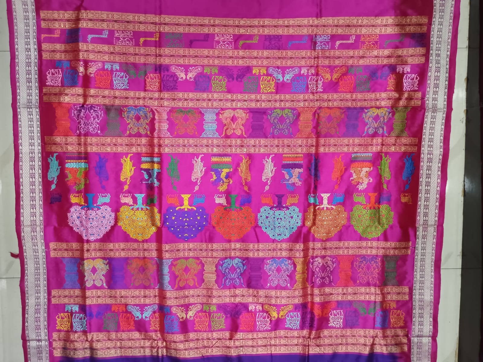 Purple Magenta  Rasleela Exclusive Sambalpuri Silk Saree