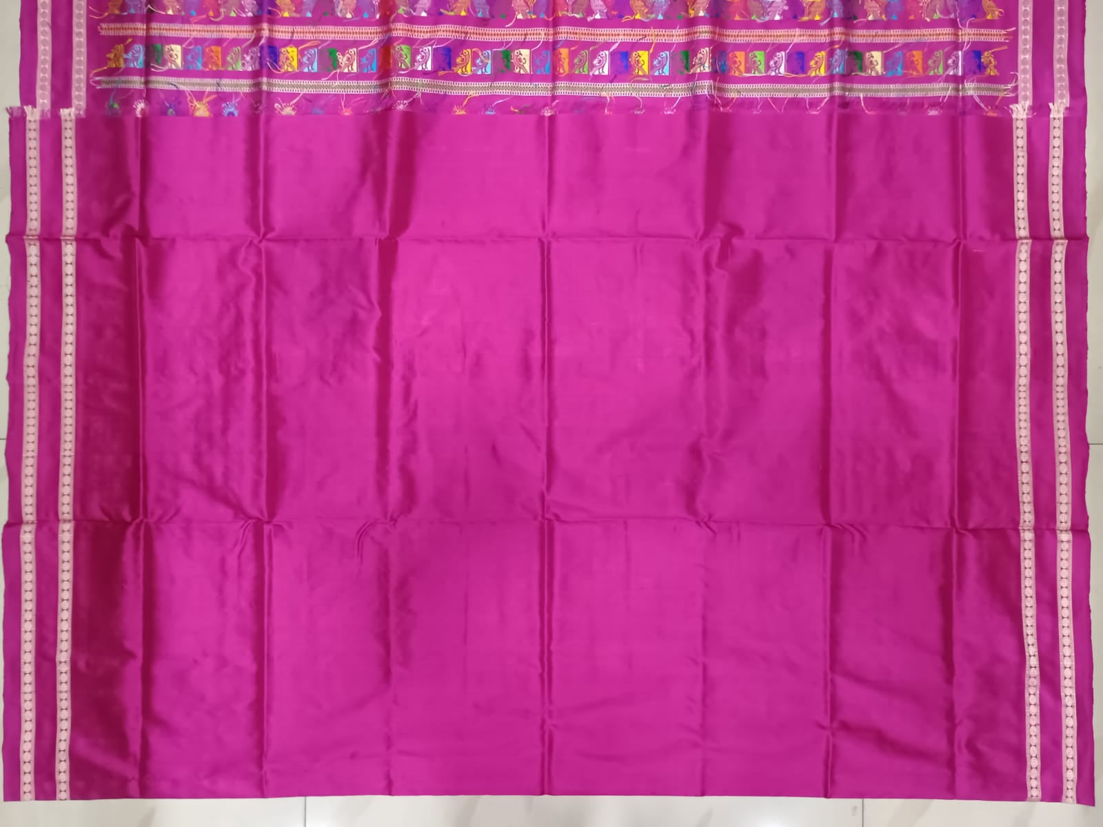 Grey Magenta Dolabedi Silk Saree