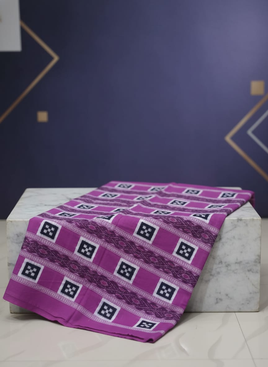 Purple Black White Pasapali Ikat Design Sambalpuri Fabrics