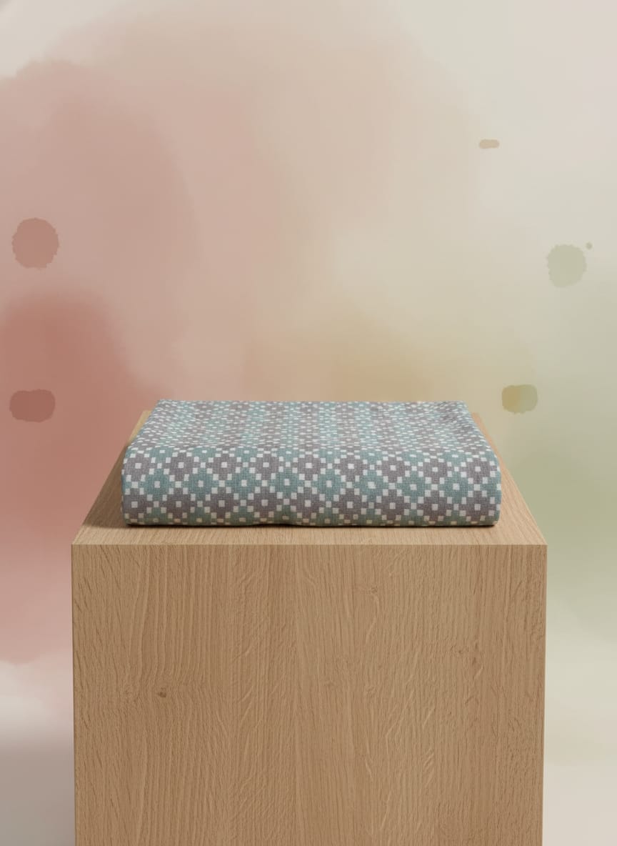 Grey Green Pasapali Design Sambalpuri Fabrics