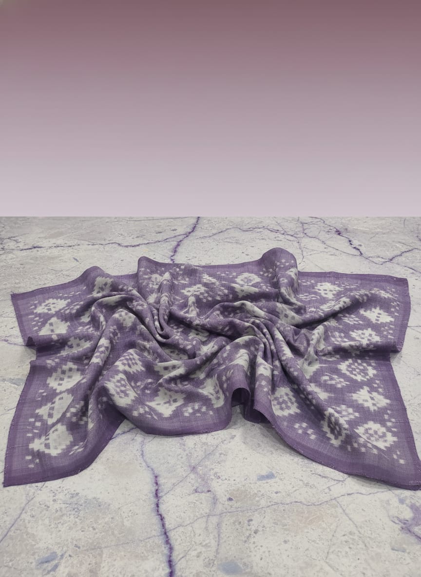 Light Violet White Pasapali Design Sambalpuri Fabrics