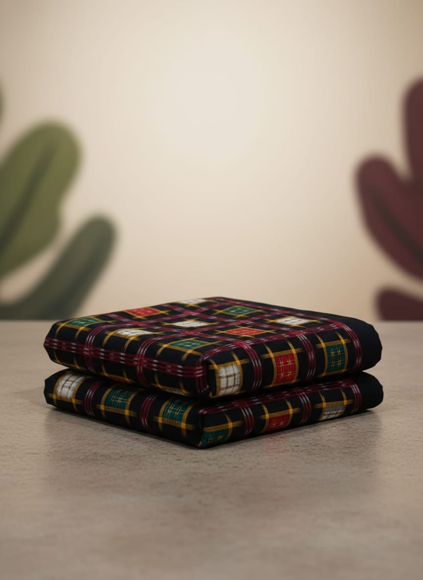 Black Multi Colour Aswini Design Sambalpuri Fabrics