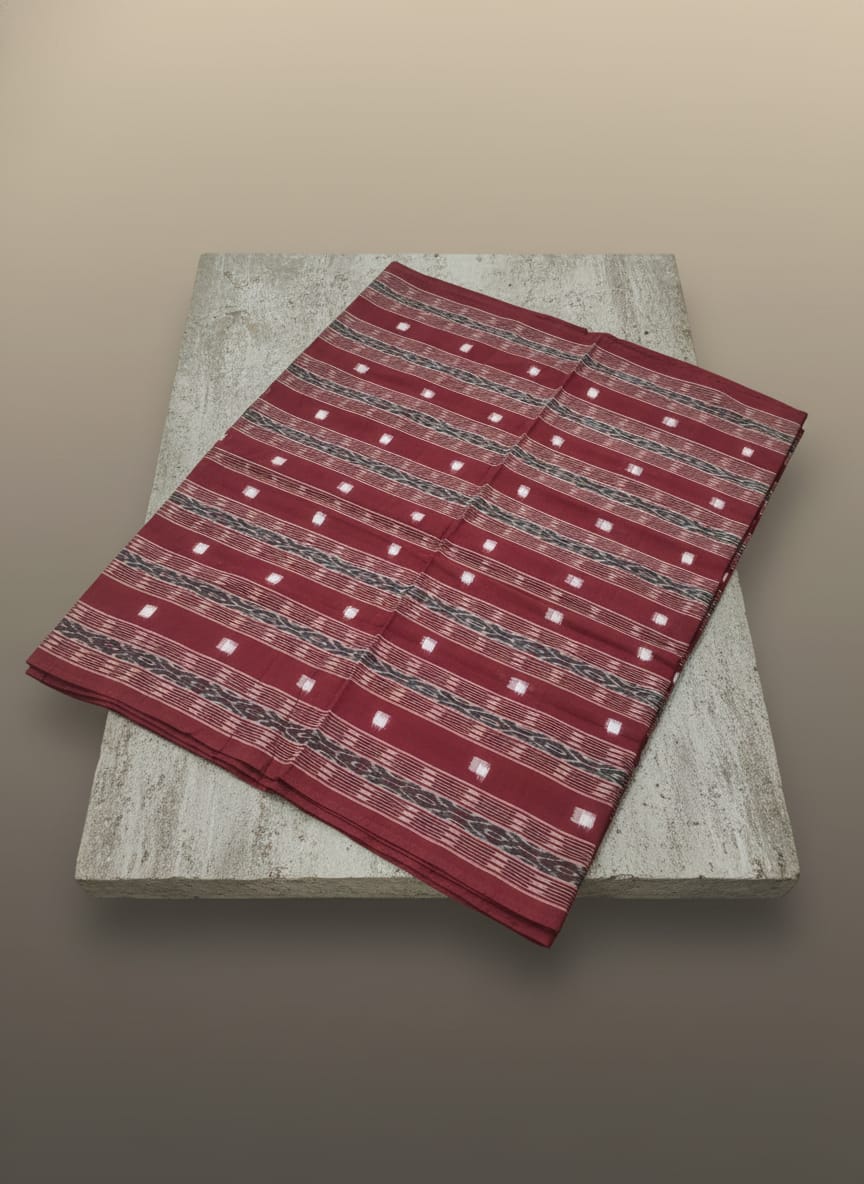 Maroon Tipa Pasapali Design Sambalpuri Fabrics