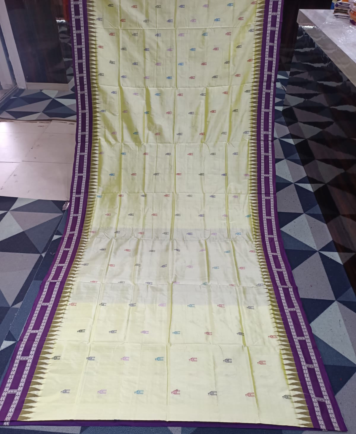 Pista Purple Sri Mandir Sambalpuri Silk Saree