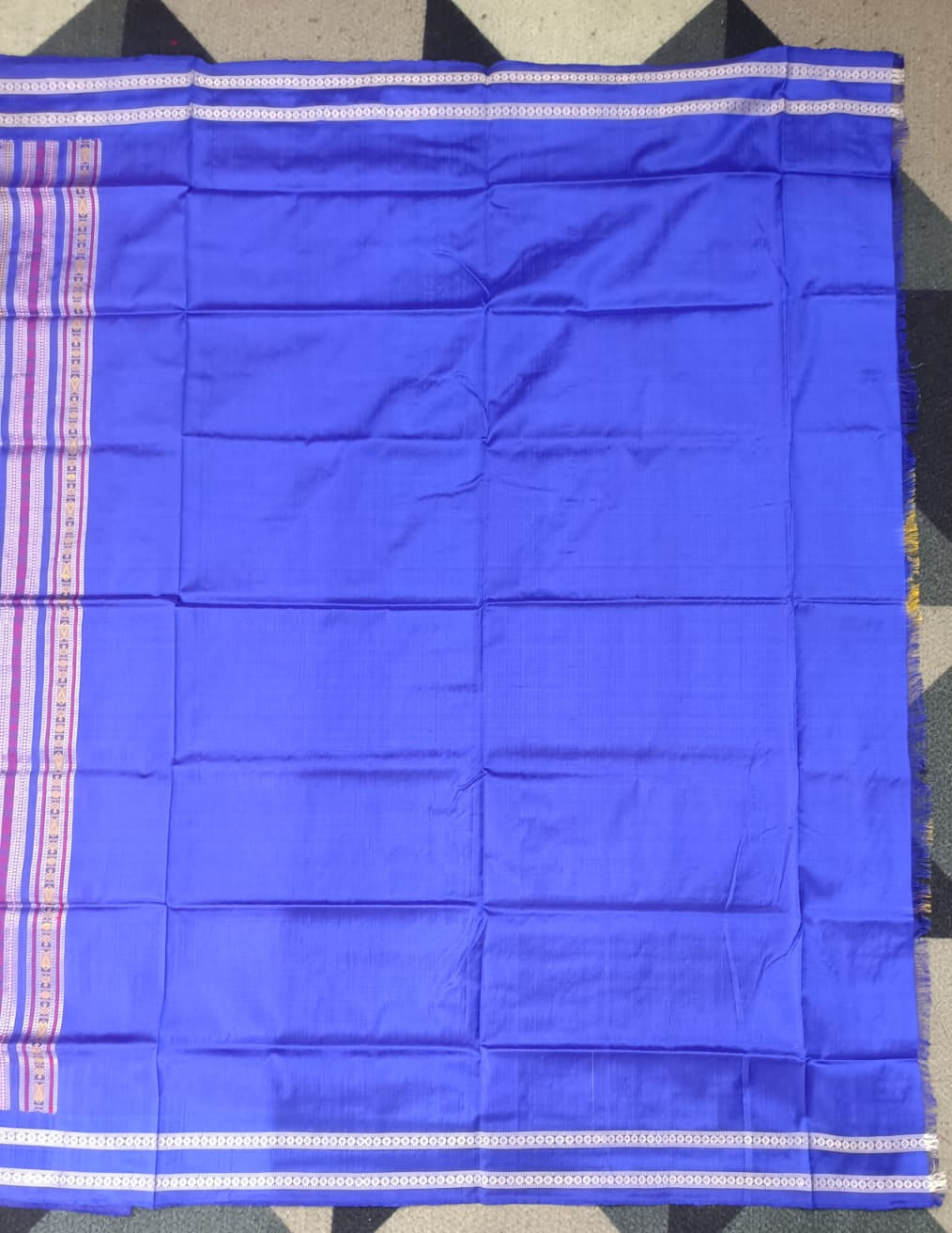 Yellow Blue Dolabedi Silk Saree