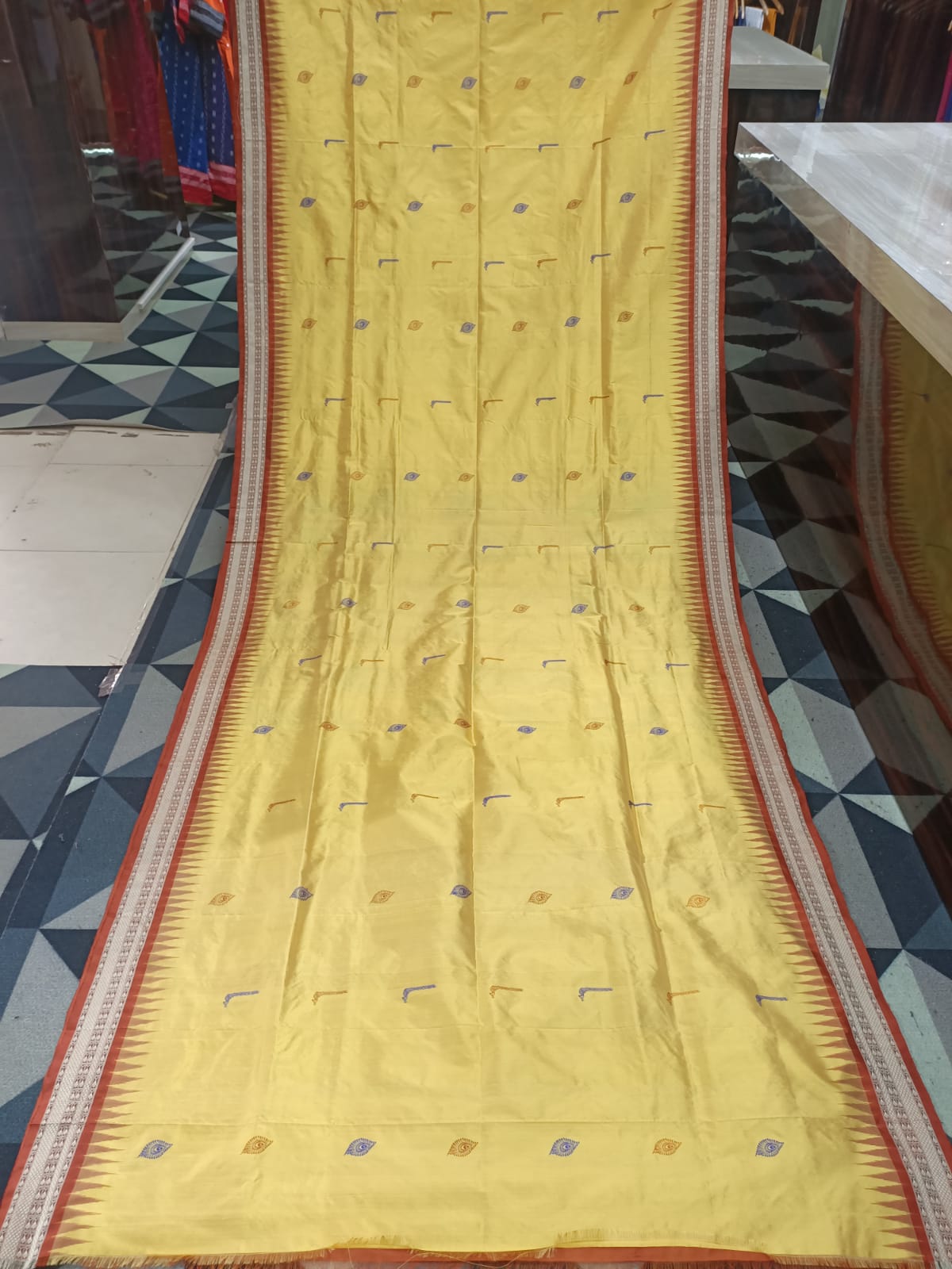Golden Rust  Rasleela Exclusive Sambalpuri Silk Saree