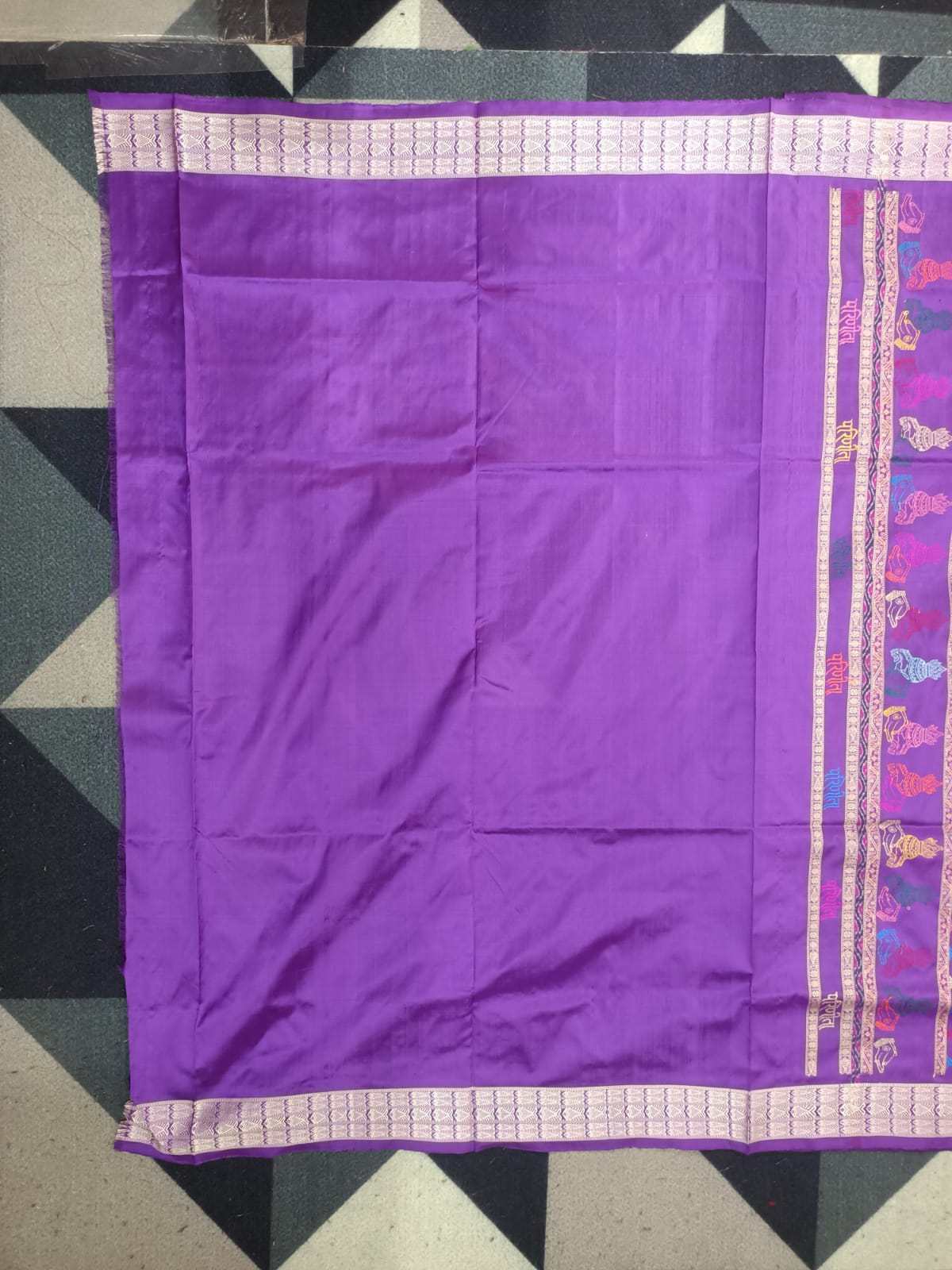 Grey Purple Parinita(Marriage ) Exclusive Sambalpuri Silk Saree