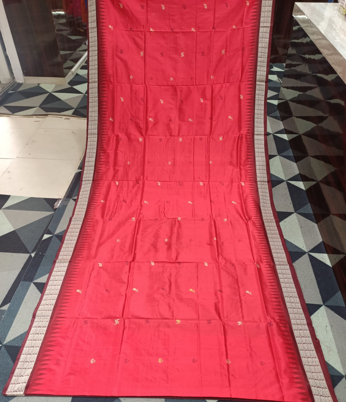 Red Coffee Parinita(Marriage ) Exclusive Sambalpuri Silk Saree