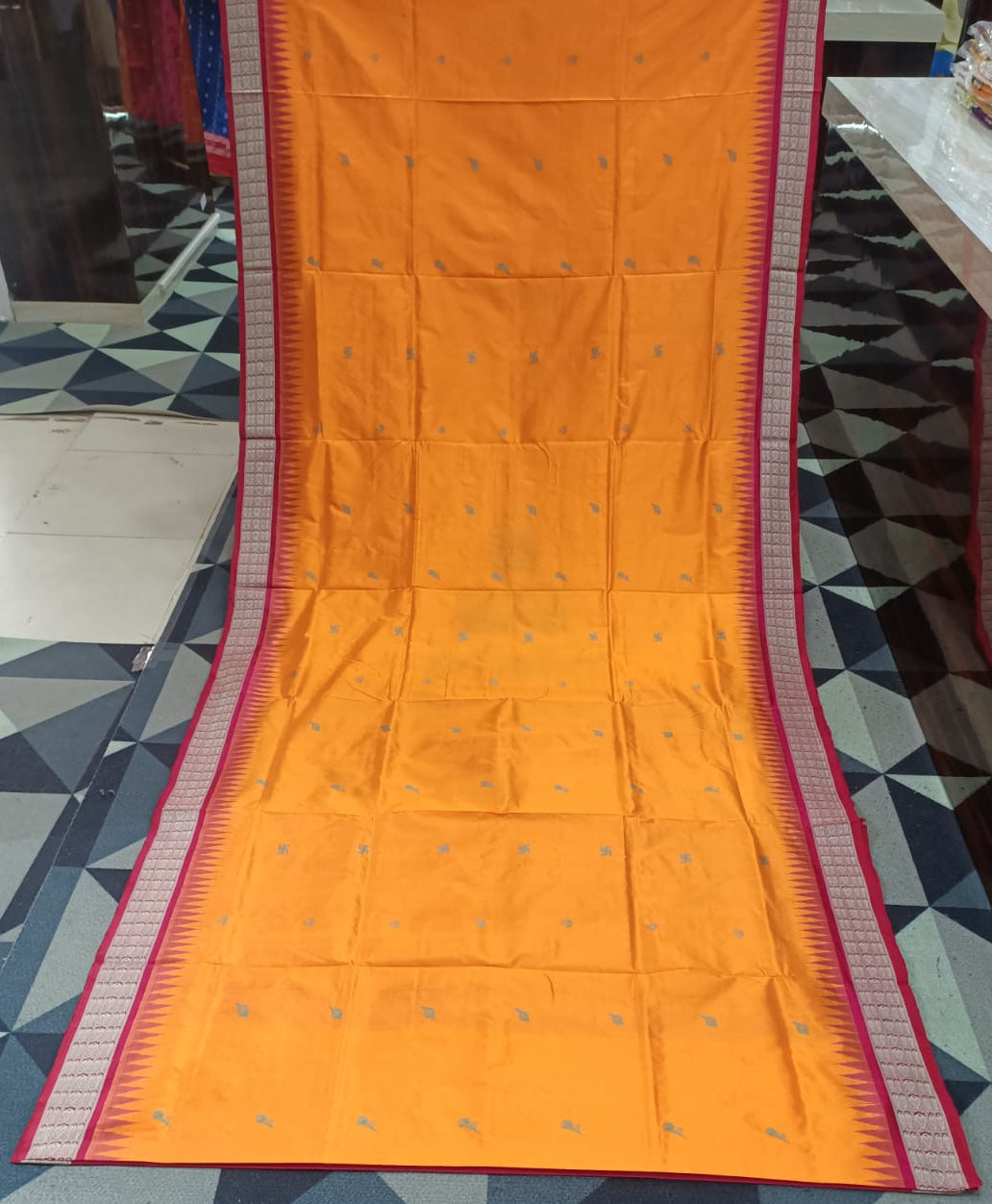 Orange Magenta Parinita(Marriage ) Exclusive Sambalpuri Silk Saree
