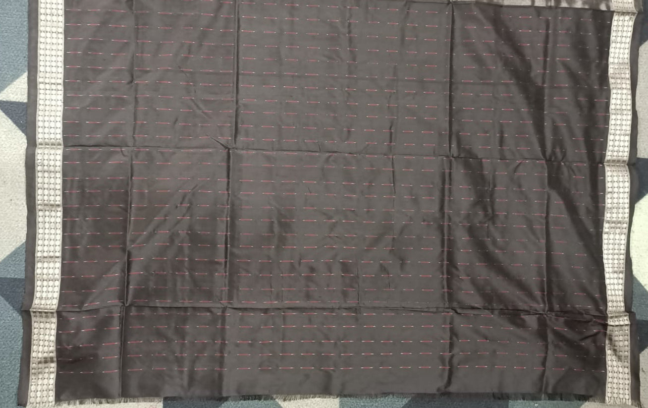 Red Silver Tantasala  Half Tissue Silk Saree