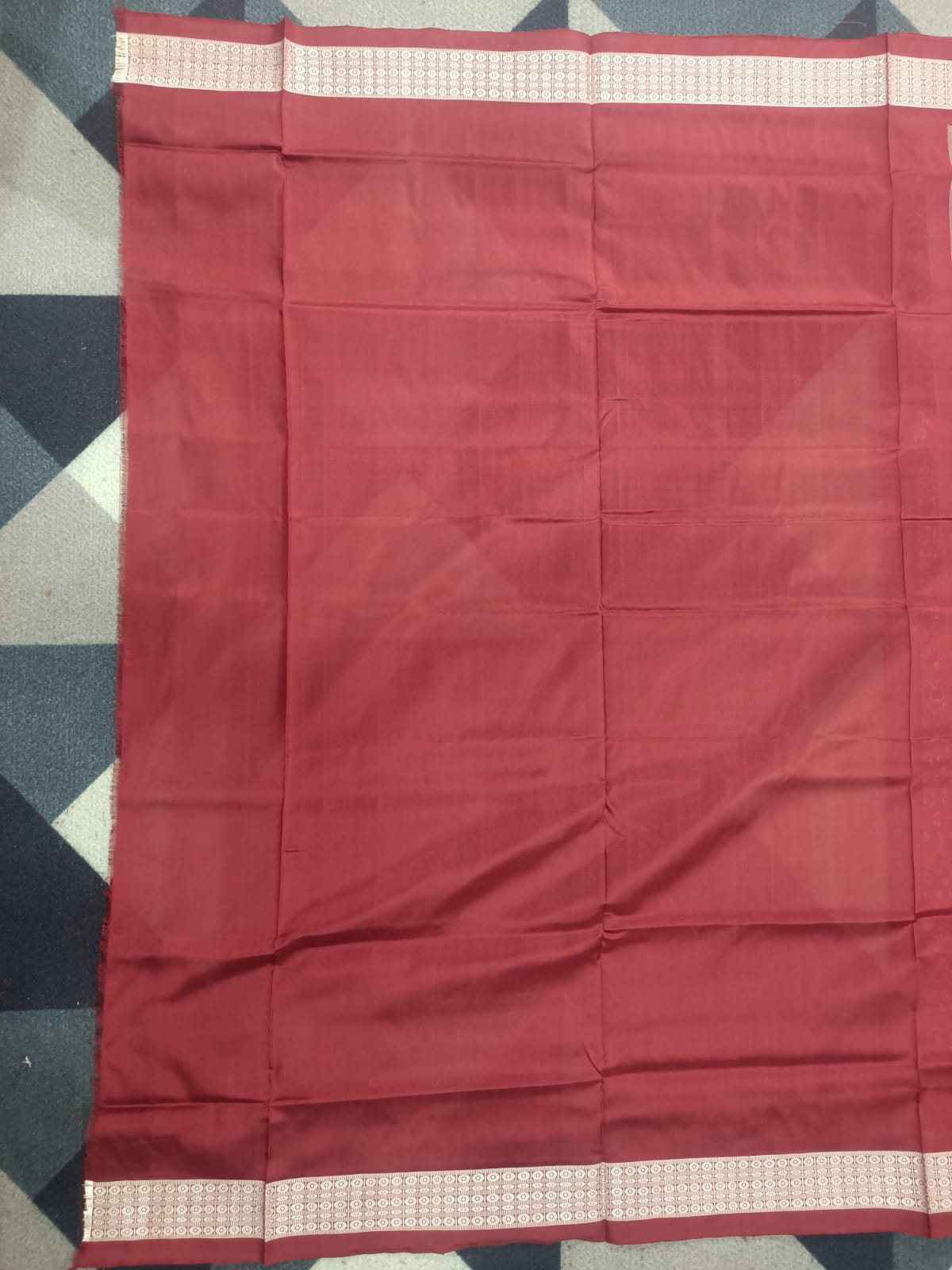 Mustard Maroon Small Box Animal Sambalpuri Silk Saree