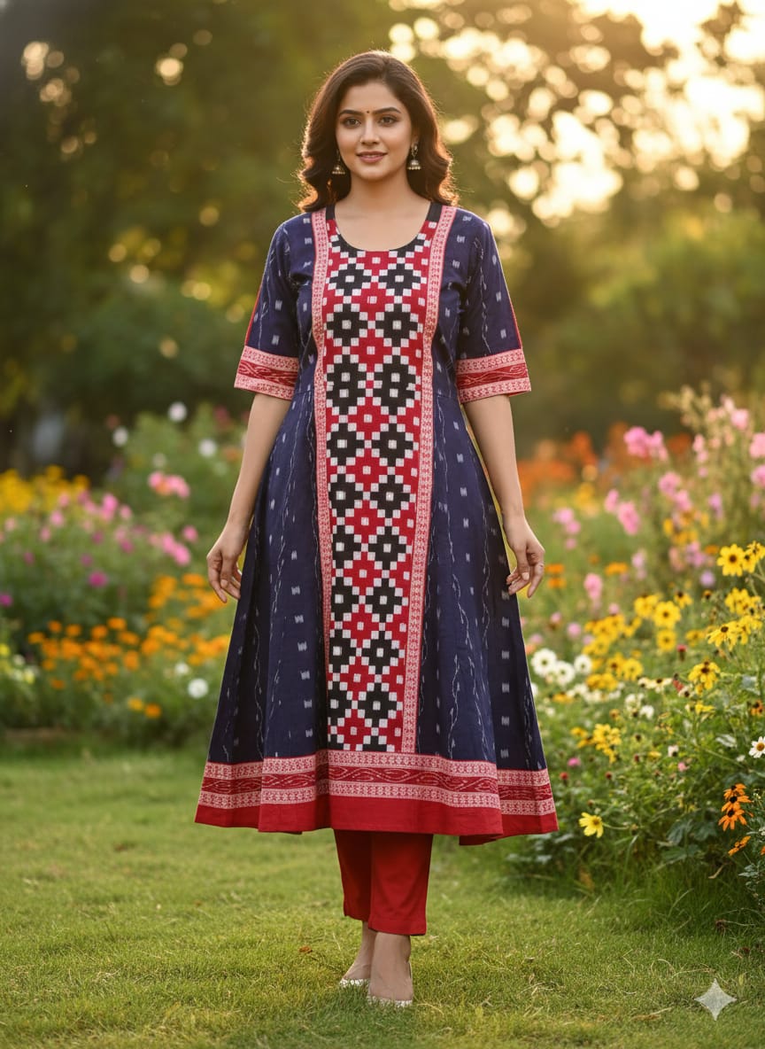 Purple Red Pasapali  Designer A-Line Anarkali