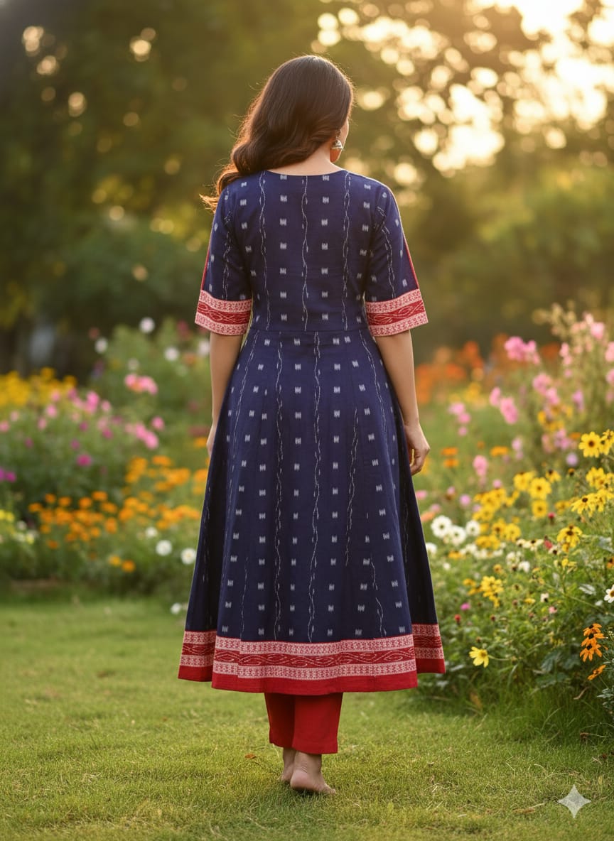 Purple Red Pasapali  Designer A-Line Anarkali