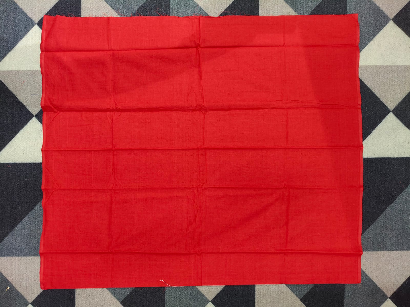 Navy Blue Red Doll Design Handwoven Odisha Ikat Unstitched Dress Material Set (Top 2.5m, Dupatt2.5m, Bottom 2m)