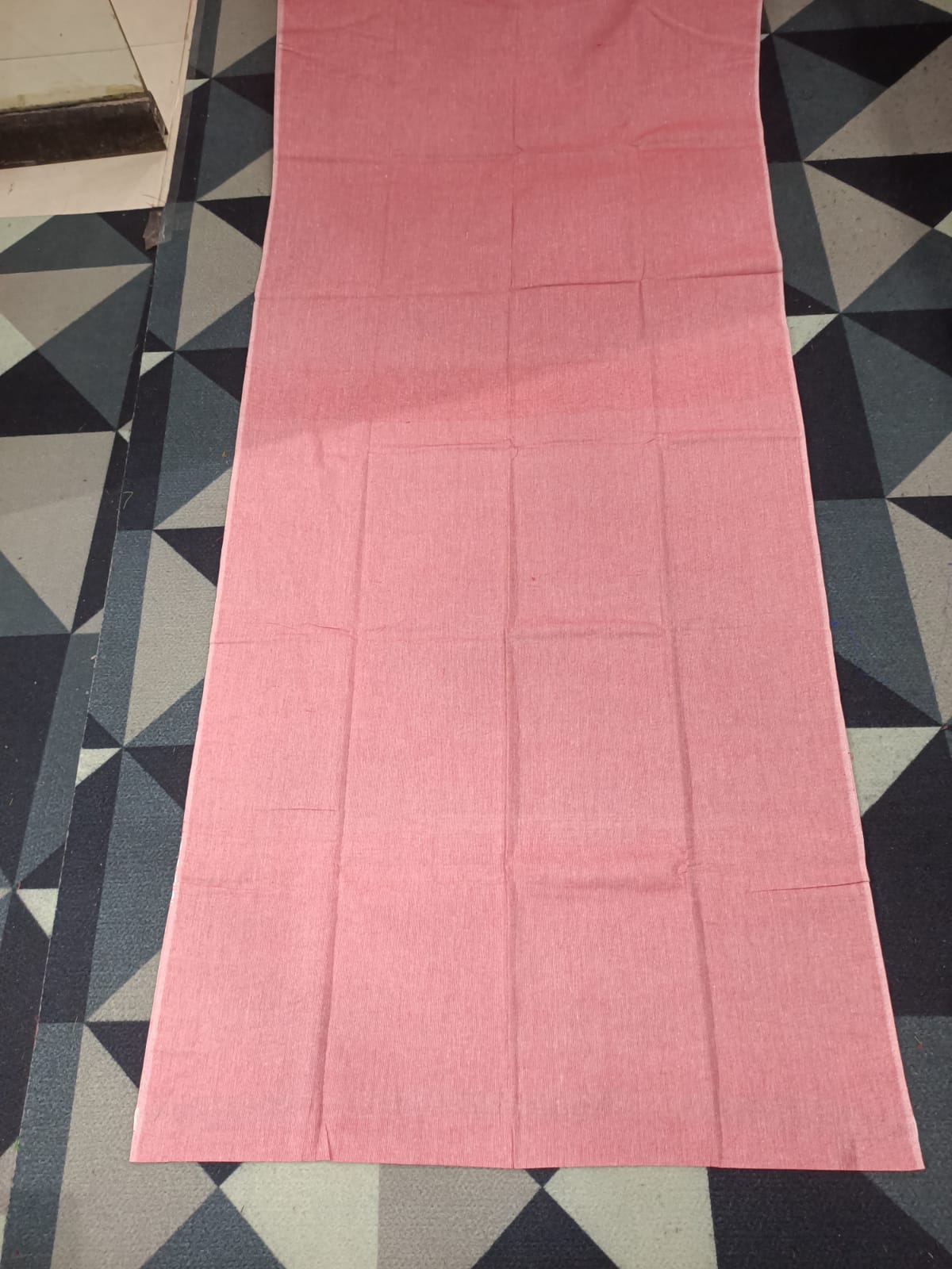 Black Baby Pink  Handwoven Odisha Ikat Unstitched Dress Material Set (Top 2.5m, Dupatt2.5m, Bottom 2m)