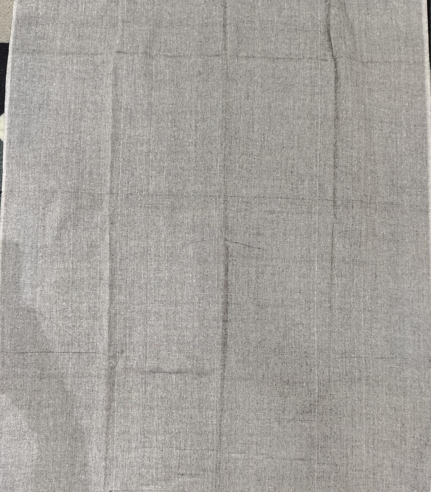 White Grey Ikat Disign Handwoven Odisha Ikat Unstitched Dress Material Set (Top 2.5m, Dupatt2.5m, Bottom 2m)