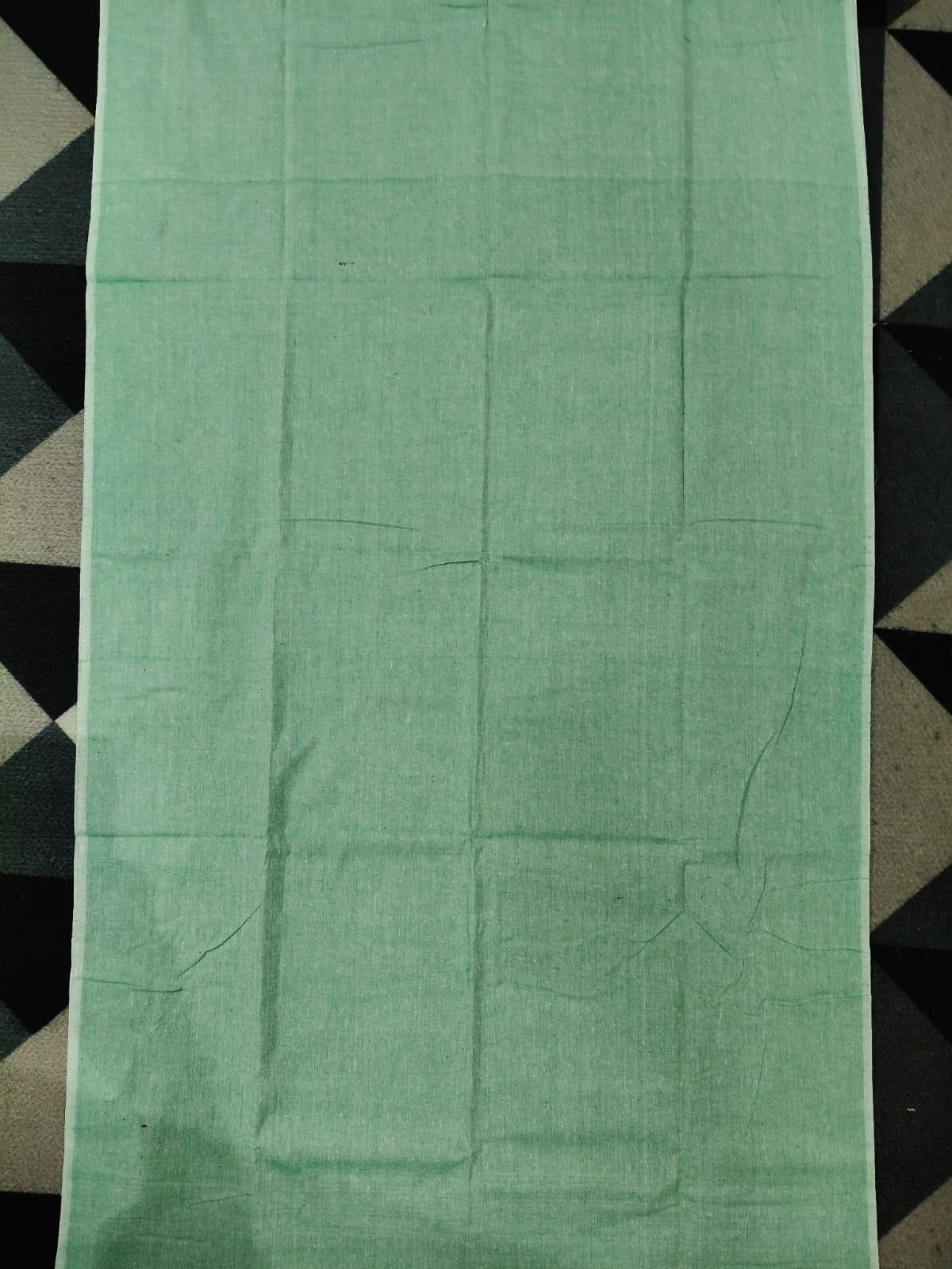 Green Greyish-green Ikat Disign Handwoven Odisha Ikat Unstitched Dress Material Set (Top 2.5m, Dupatt2.5m, Bottom 2m)